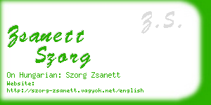 zsanett szorg business card